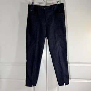St. John Dark Blue Ankle Jeans with Front Slit at Hem 10